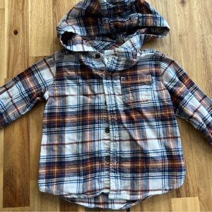 Carter’s Plaid Flannel Hooded Shirt Jacket Toddler 24M